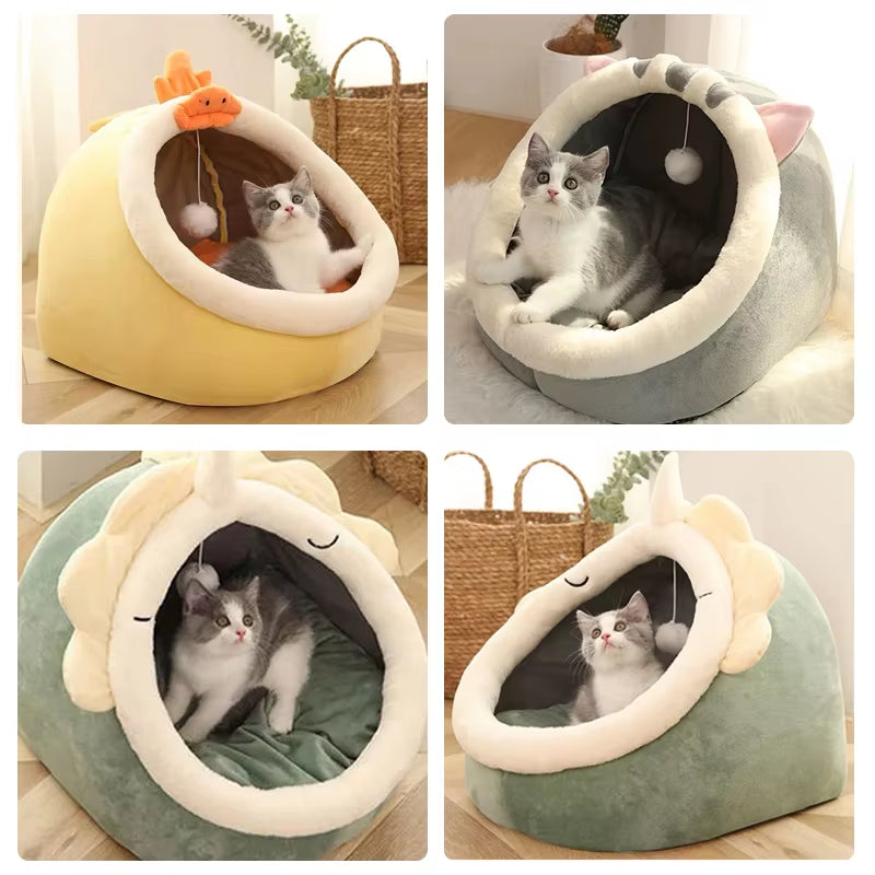 Deep Sleep Cat Bed Warm Pet Basket Cozy Cat House Kitten Lounger Cushion Cat Nesk Tent Very Soft Small Dog Mat Bag Cave Cats Bed